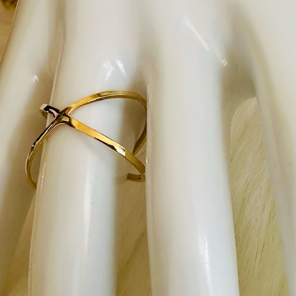 X Ring. 💛 Real 18(18k) Karat Solid Gold Jewelry - Picture 3 of 9